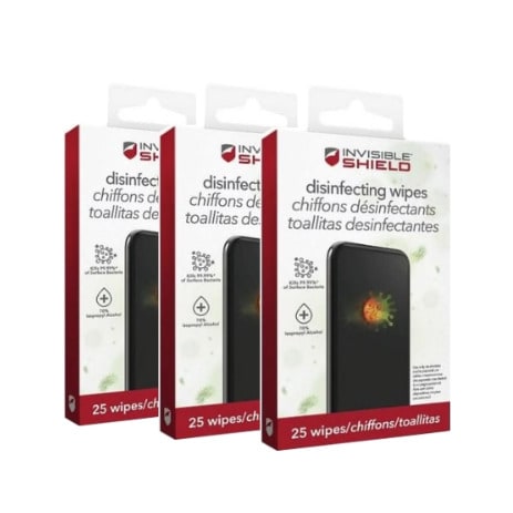 Zagg Invisible Shield Device Wipes - 25 Wipes - Pack Of 3
