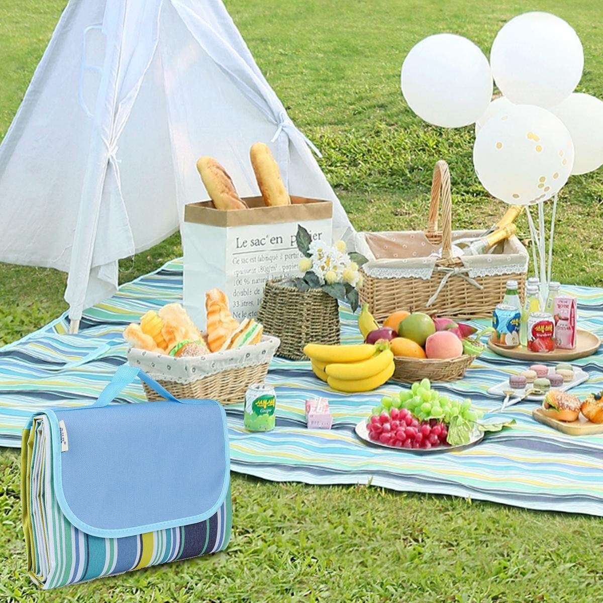 Outdoor Camping Picnic Blanket Large Waterproof Beach Sand Portable Mat PVC 145 X 200