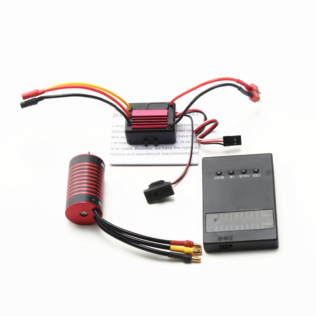 GTSKYTENRC Waterproof 2845 Brushless Motor 5900KV & 35A Brushless ESC & Programming card Replacement for F19A 1/10 HPI Trx4 HSP 1/12 Remote Control Car