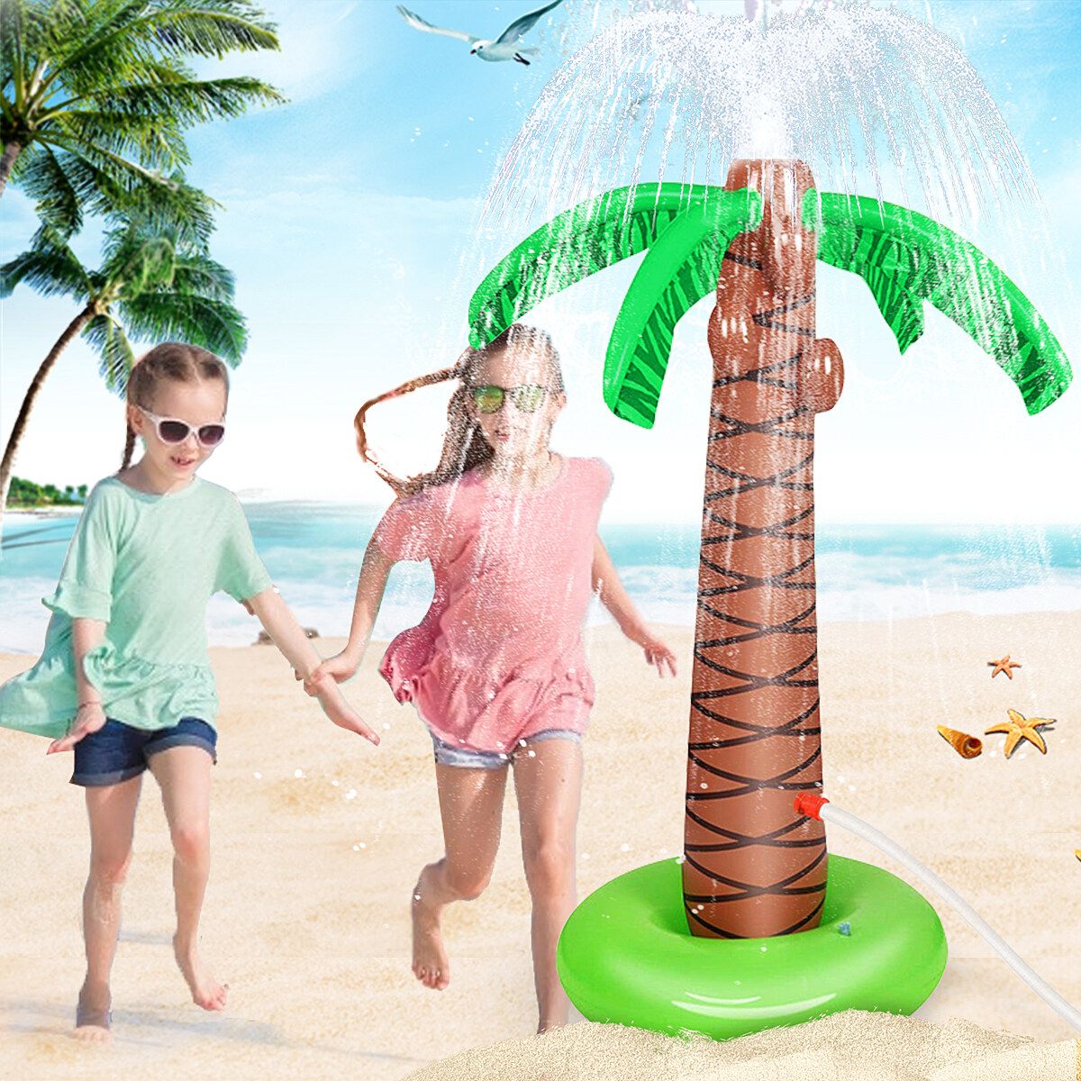 Large Coconut Inflatable Water Fountain Toy Beach Swimming Pools Mat For Kids/ Adults