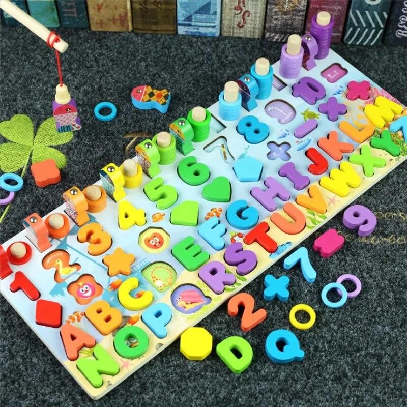 Wooden Montessori Educational Toys For Children Kids Early Learning Infant Shape Color Match Board Toy For 3 Year Old Kids Gift