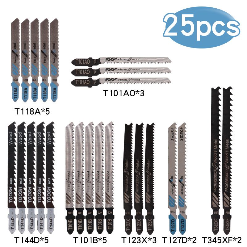 T Shank Jig Blade Set For Plastic Metal Wood Cutting Woodworking