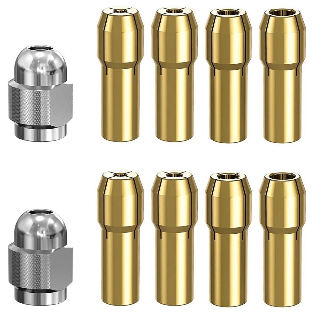 10Pcs Brass Collet for  Repment 4485 Quick Change Drill Nut Tool Set with Two Metal Change Collet Nut