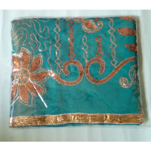 Indian Sari Material Green 6yards