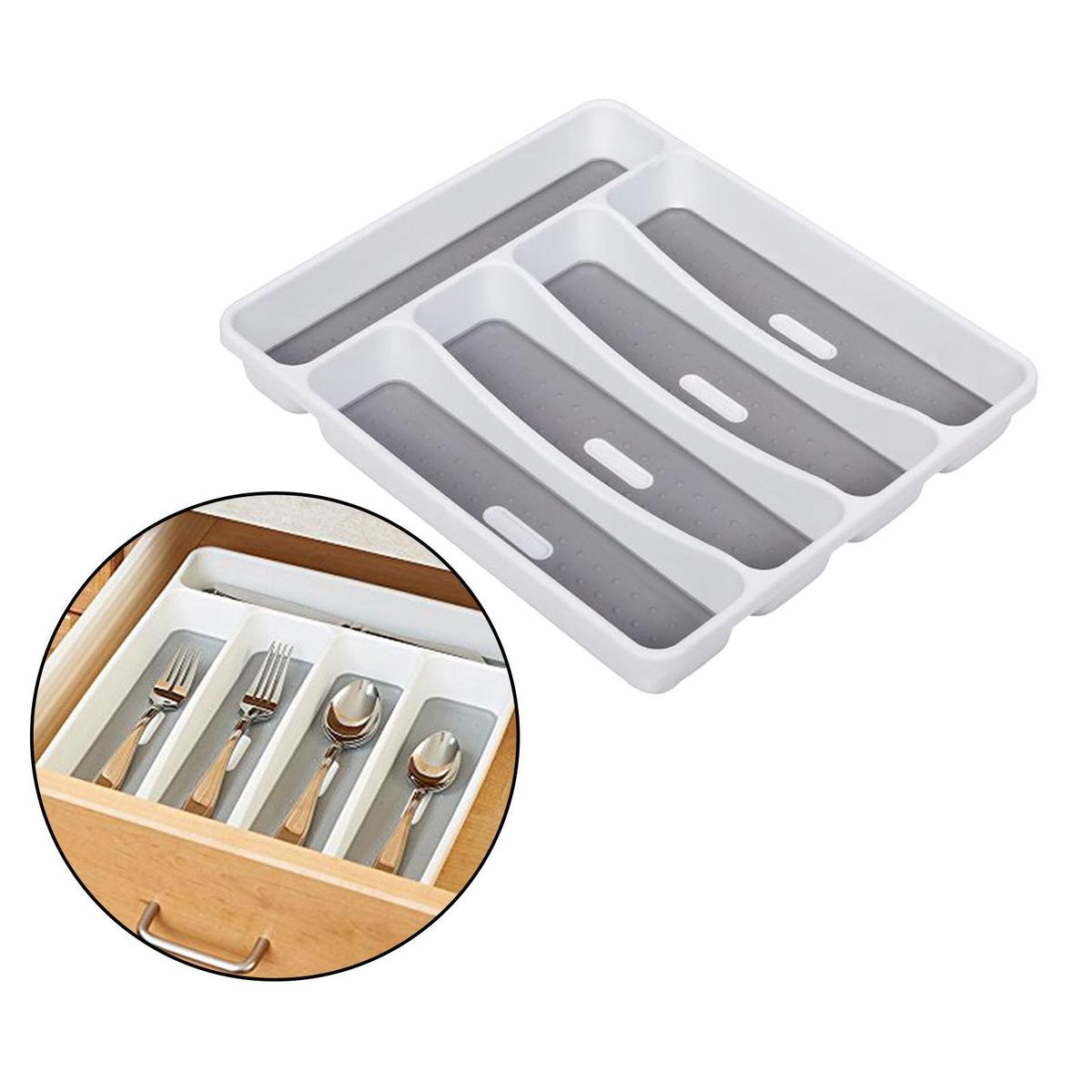 Cutlery Tray Insert Kitchen Plastic Drawer Draw Organizer For Home RV