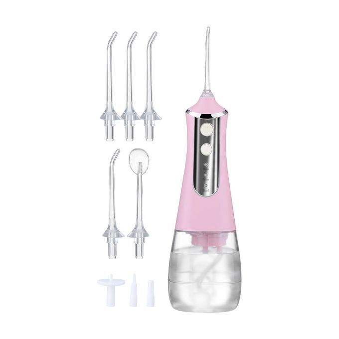 Electric Water Flosser IPX6 Waterproof 350ml Tooth Cleaning For Pink