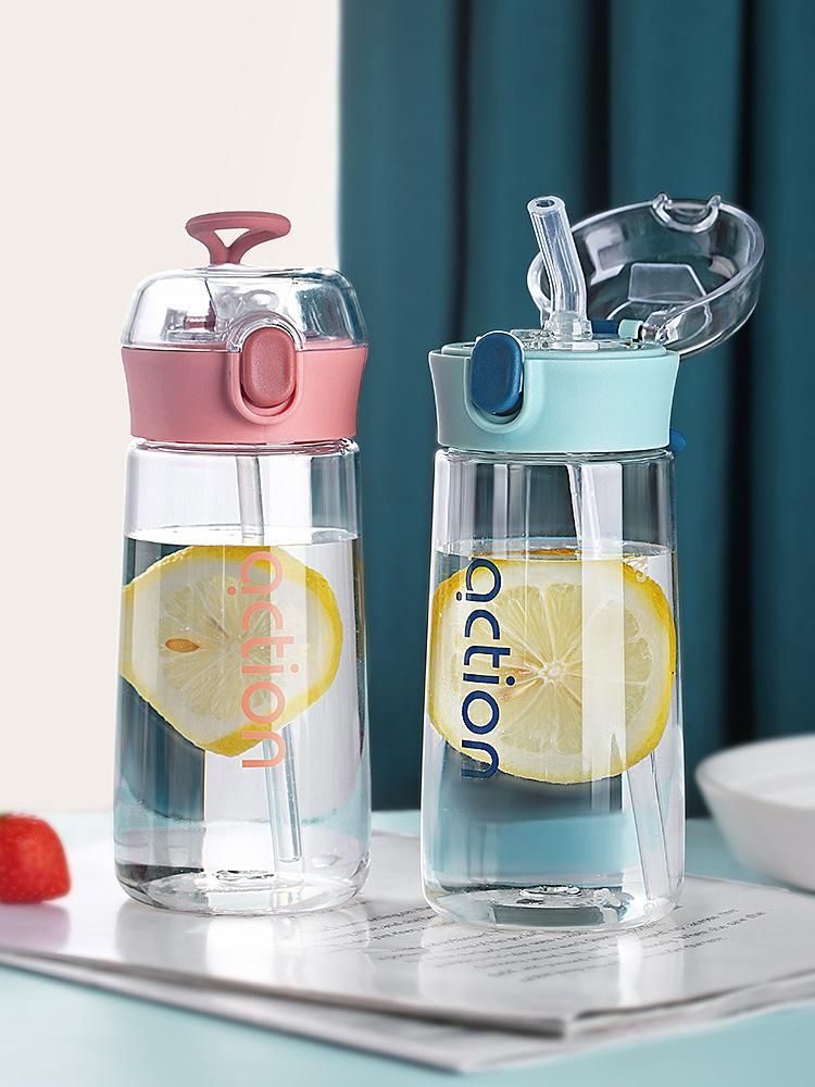 Anti-Fall Plastic Water Cup for Girls Cup with Suction Tubes Children Good-looking Portable High Temperature Resistant Water for Maternity