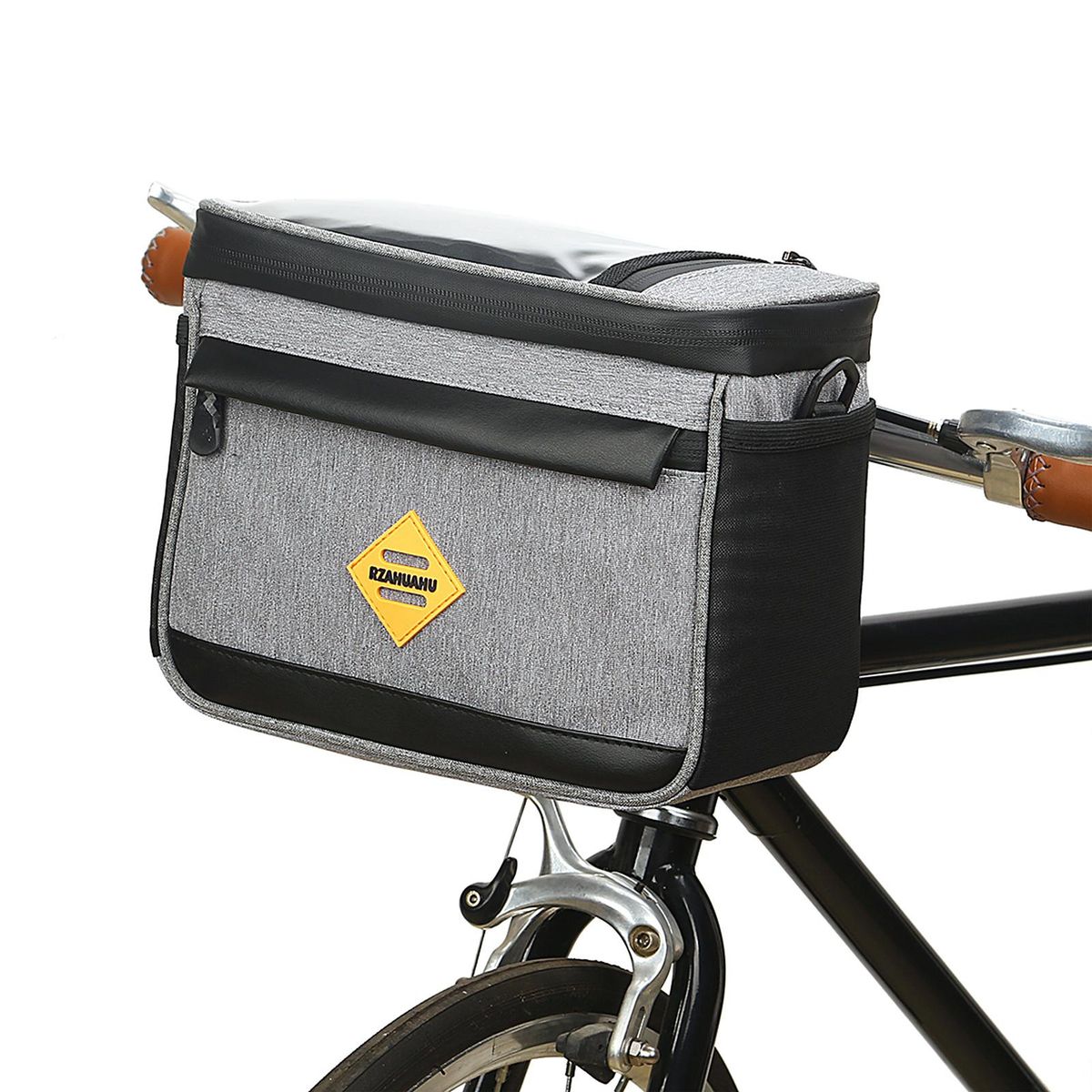 Cycling Insulated Bike Cooler Bag Water Resistant Bike Handlebar Bag Bike Basket Front Bag Pannier with Bike Phone Mount