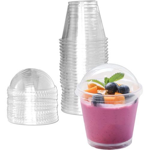 Clear Plastic Cups With Lids,6oz-25 Sets Mini Parfait No