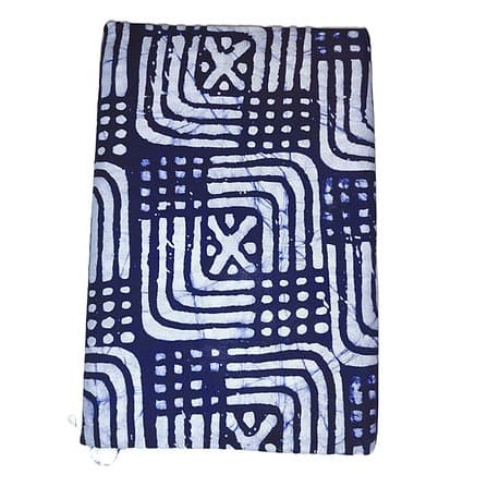 Handcrafted Batik Cotton Fabric Abstract - Blue White - 5 Yards