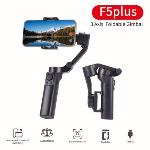 F5 Plus - 3-axis Phone Stabilizer With Gimbal And Bluetooth Remote Control