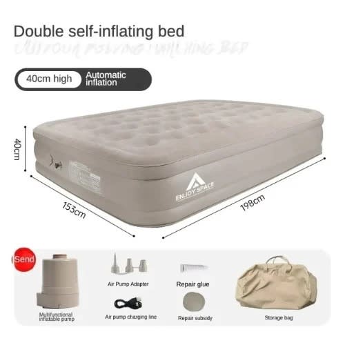 Double Self Inflating Inflatable Air Mattress Bed with Pump