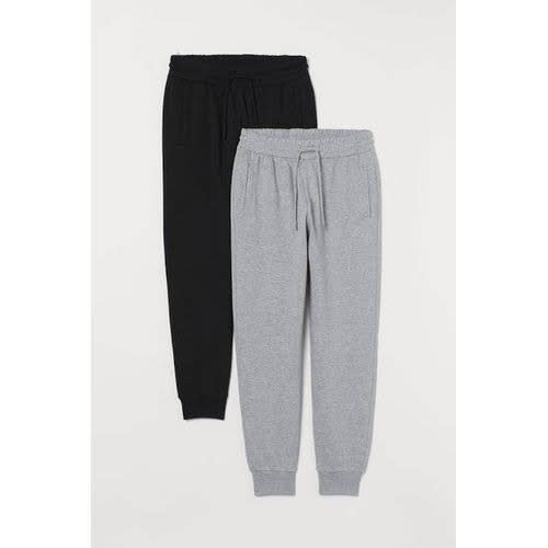 Joggers Sweatpants- 2 Pieces- Black & Light Grey