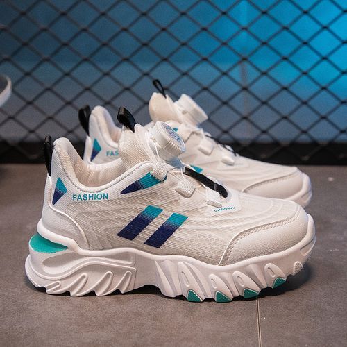Breathable Kids' Shoes For Girls Rotating Buckle Kids' Sneakers White