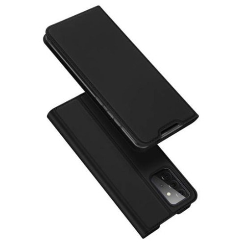Leather Flip Case For Samsung A72 - Black