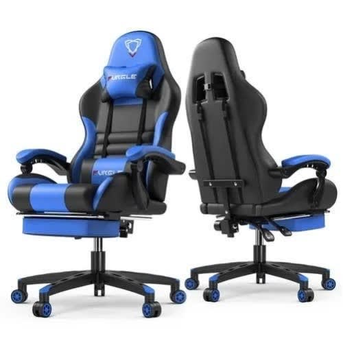 Furgle Pro Series Gaming Chair With Footrest Blue & Black