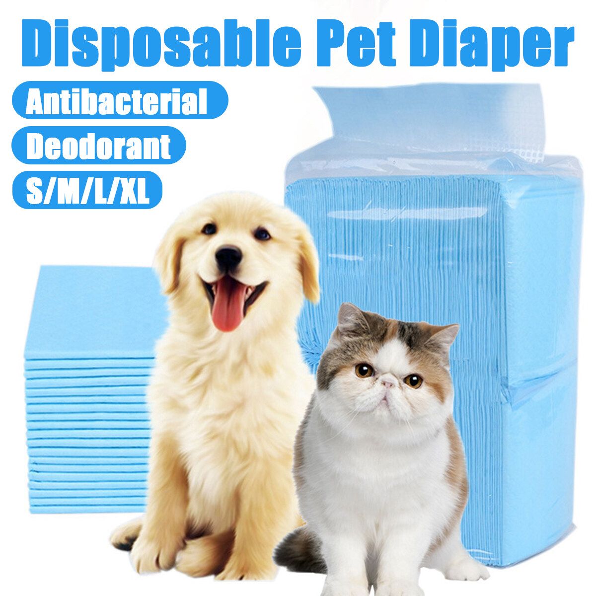 Disposable Pet Dog Diaper Puppy Cat Sanitary Physiological Nappy Pee Pad 3 Size XL(20Pcs)