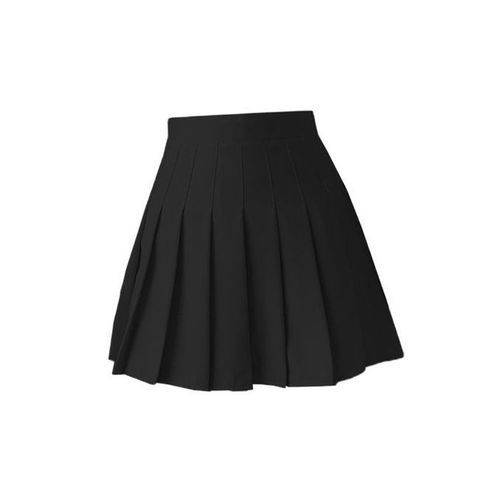 Women Pleated Skirt High Waist Mini Tennis Skater Skirt Black XXL