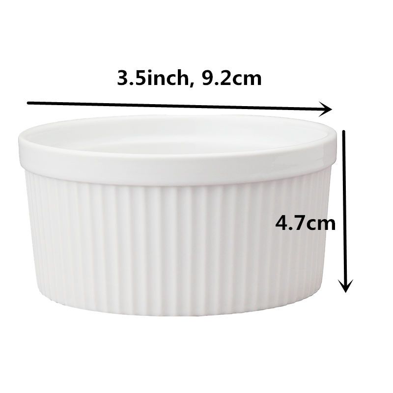 4 Pieces Porcelaine Ramekins Ceramic Pudding Mold Muffin
