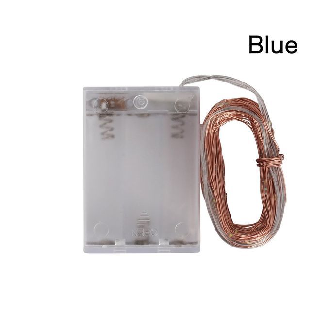 Shaped De Oration With Battery Box    O Er Wire String Light-blue-2 Meters 20 Lights