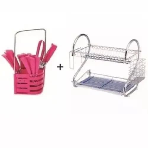 Plate Rack And Cutlery Set Bundle