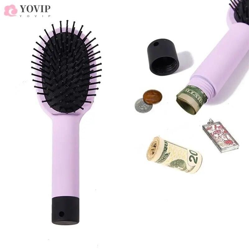 1PC Brush Hair Secret Stash Comb Safe Diversion Container Hidden Detangling Money Scalp Hide Jewelry Hairbrush Cash Hider