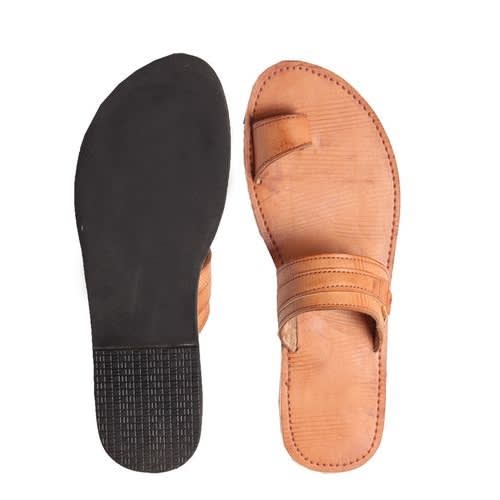 Men's Open Toe Slippers - Brown