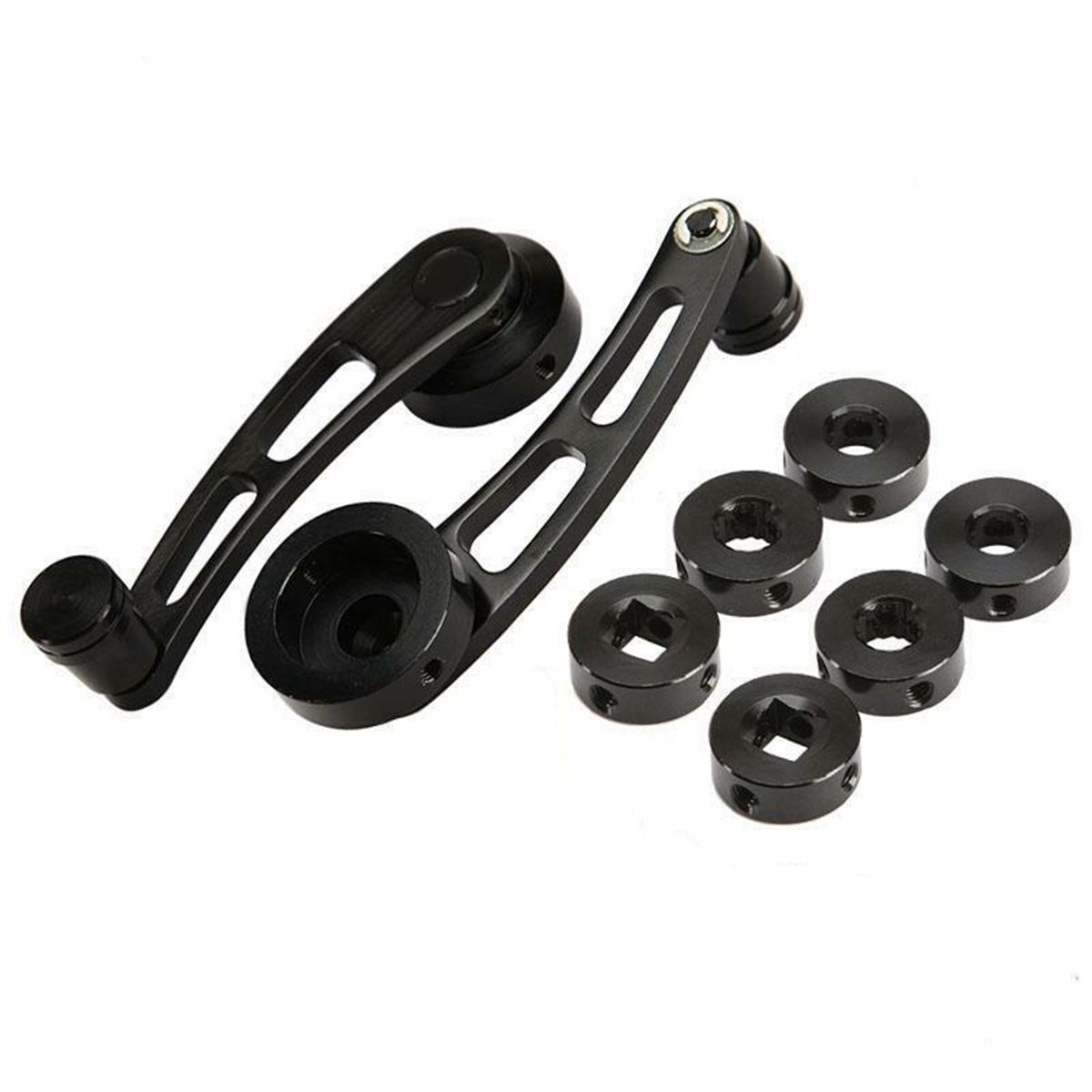 Pair Universal Car Black Billet Aluminum Manual Door Window