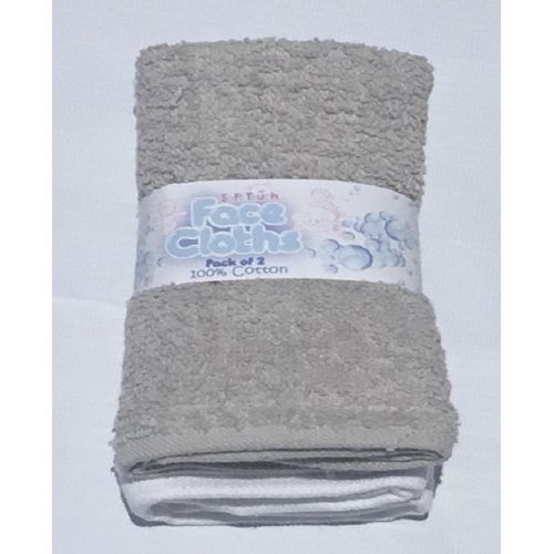 Pack Of 2 Face Towel - Grey & White
