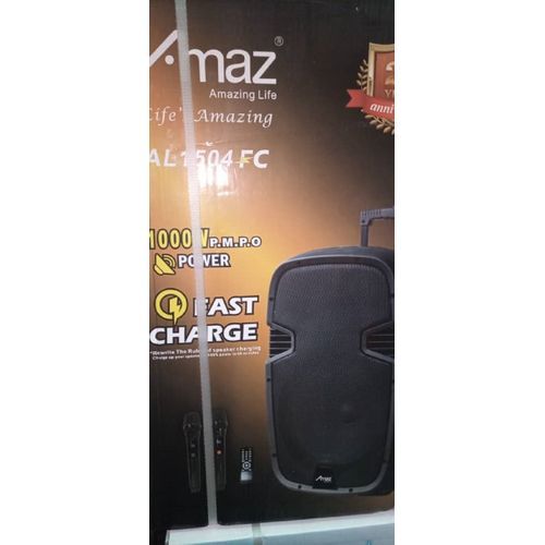 Super 5HRS Long Lasting Battery 12'' Bluetooth Rechargeable Public Address System With Two Wireless Microphone.USB Port,SD Port And FM Radio