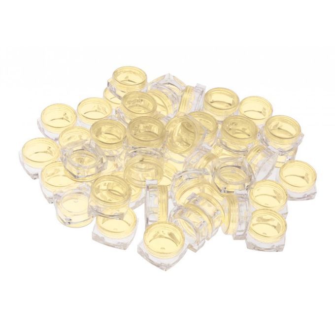 50x Empty Round  Jar Pot Travel    Yellow