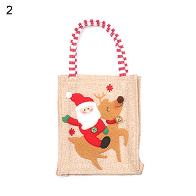 Christmas Gift Bags Elk Pattern Non-deform Flax Antler-