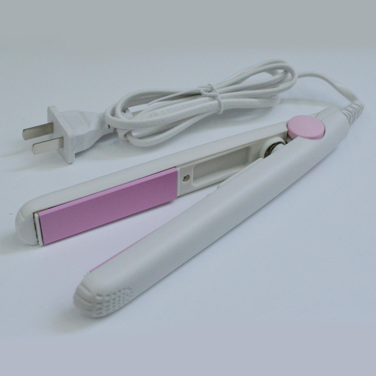 Portable Mini Hair Straightener Flat  Curler  White