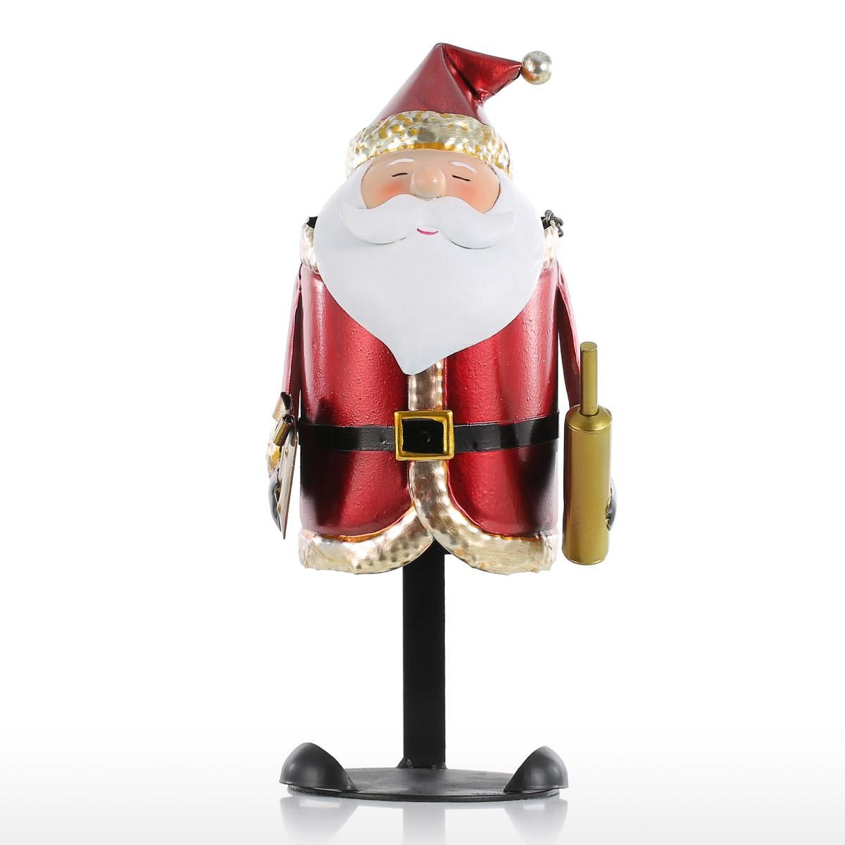 Santa Claus Wine Rack Handmade Metal Practical Craft Christmas Gift Home Decoration