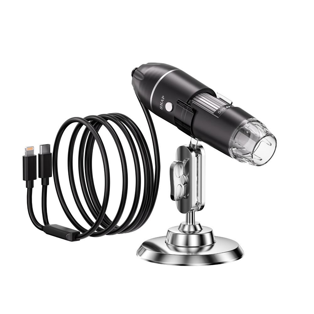 Digital Microscope 2MP Pixel 50-1000X Magnification Portable Mobilephone Direct-connect Microscope for Identification Observation Compatible with IOS and Android Devices with OTG Function