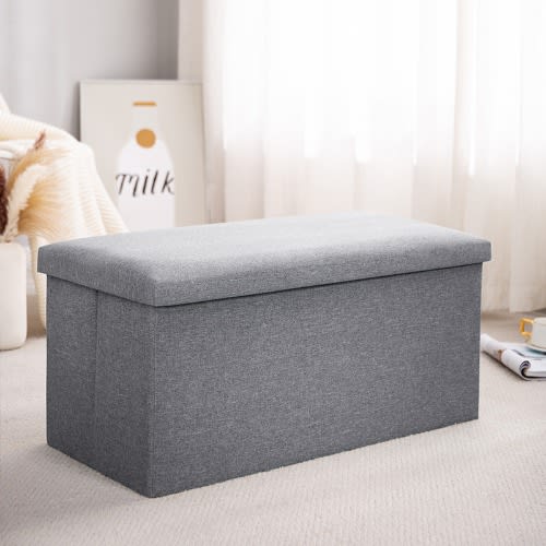 Ottoman Rectangle Storage Organizer  -60cm- Grey