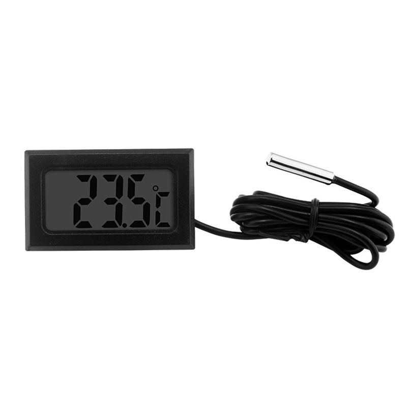 Aquarium Thermometer 2 PCS Fish Tank Digital Thermometer, Line Length: 1m (Black)