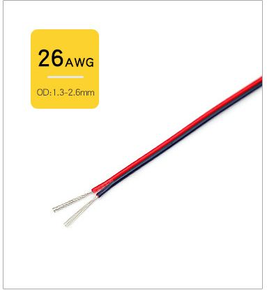 10M UL2468 2pin Electrical Wires Tinned Copper Cable Red