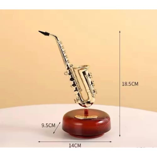 Rotating Saxophone Decor - 18.5cm x 9.5cm x 14cm
