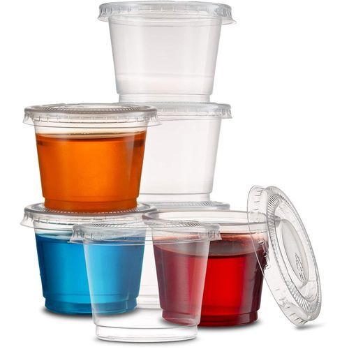 PATCHKE 1 Oz Jello Shot Cups With Lids - Disposable Plastic