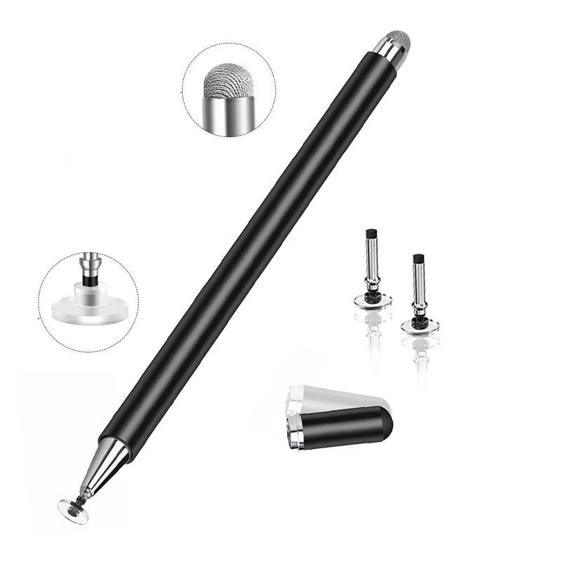 AT-30 2-in-1 Silicone Sucker + Conductive Cloth Head Handwriting Touch Screen Pen Mobile Phone Passive Capacitive Pen With 1 Pen Head(Black)