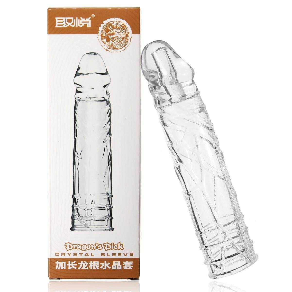 Adult Ring Extender Enlarger Sleeve Condom Erection Impotence Aid Lengthened Dragon Root Cover