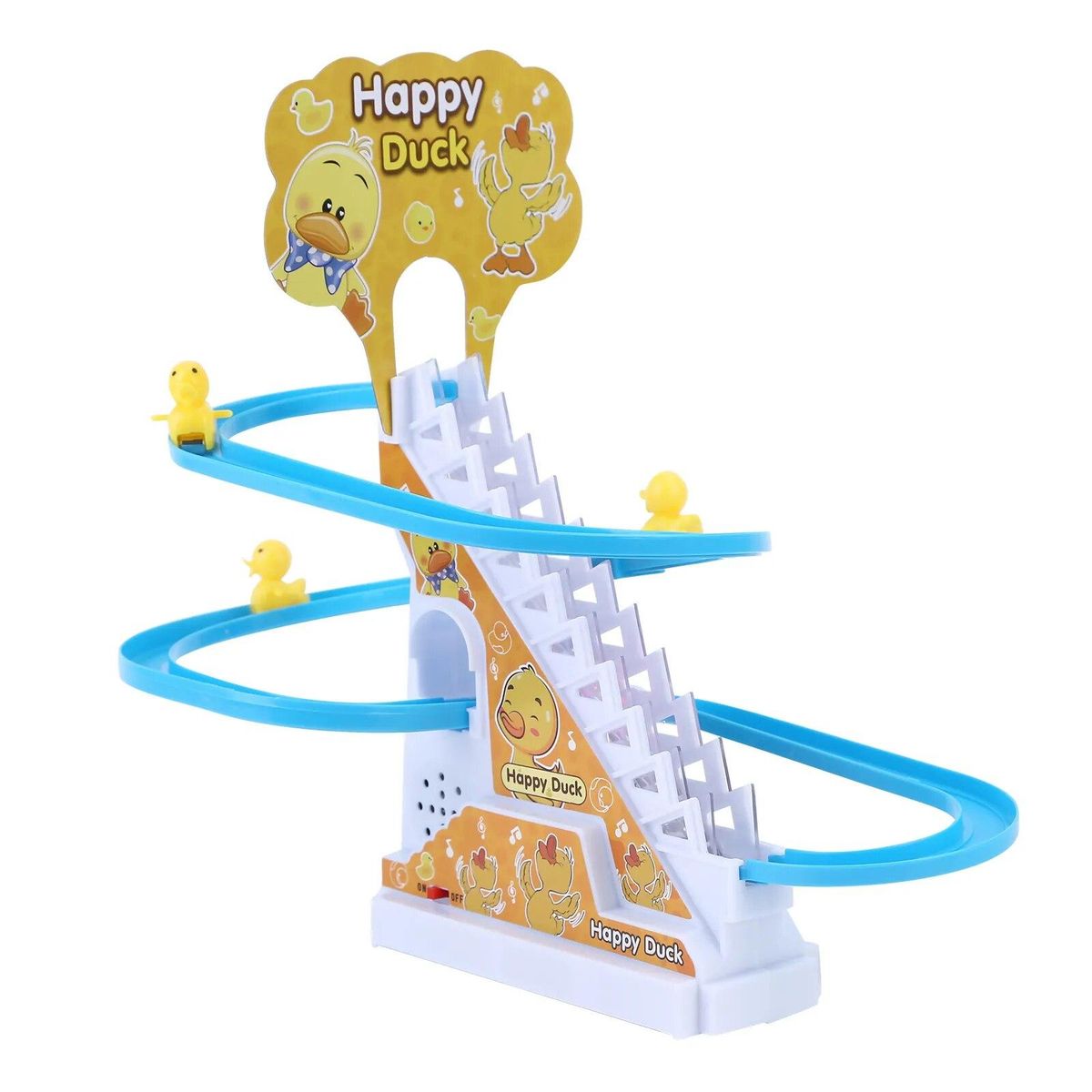 Duck Roller Coaster Track Toys Set with LED Lights / Music / On & Off Button