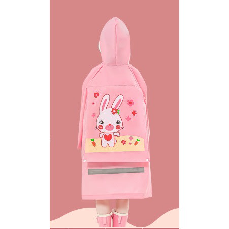 Kids Cartoon Raincoat -pink