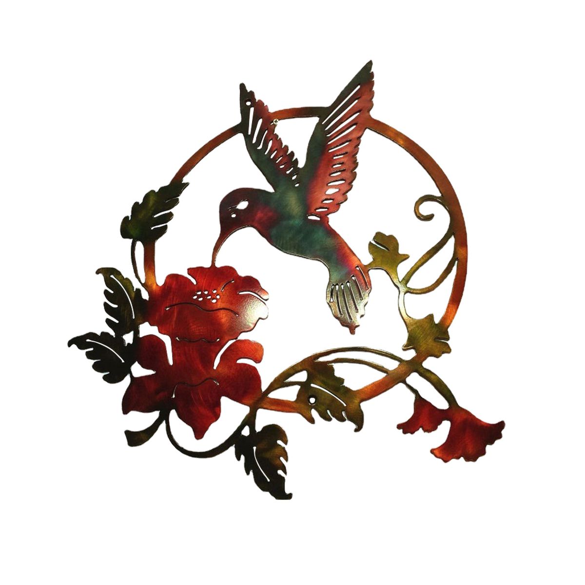 Metal Winged Bird Hummingbird Sculpture Wall Wrought