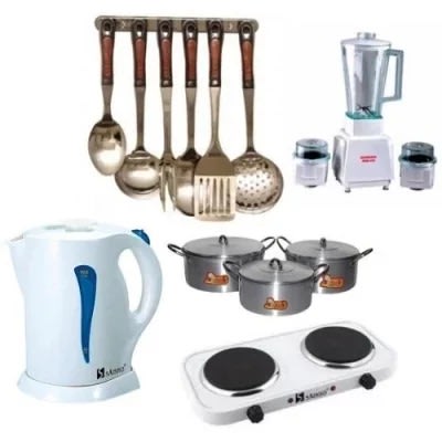 Cooking Pots-Blender-Kettle-Hot Plate & 6 Set Of Kitchen Tools