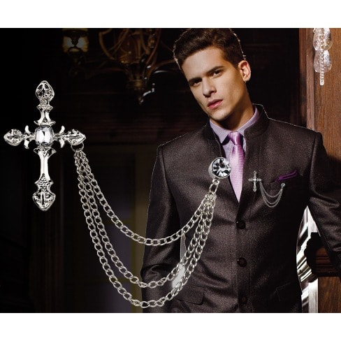 High End Retro Cross Brooch