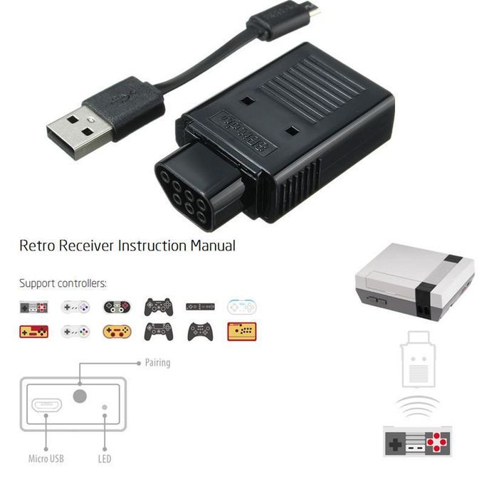 Remote Pro 8Bitdo Controller To NES Wireless Retro Receiver For PS3 PS4 Wii U