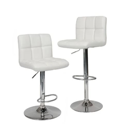 Adjustable Height Bar Stool - Set Of 2 -White
