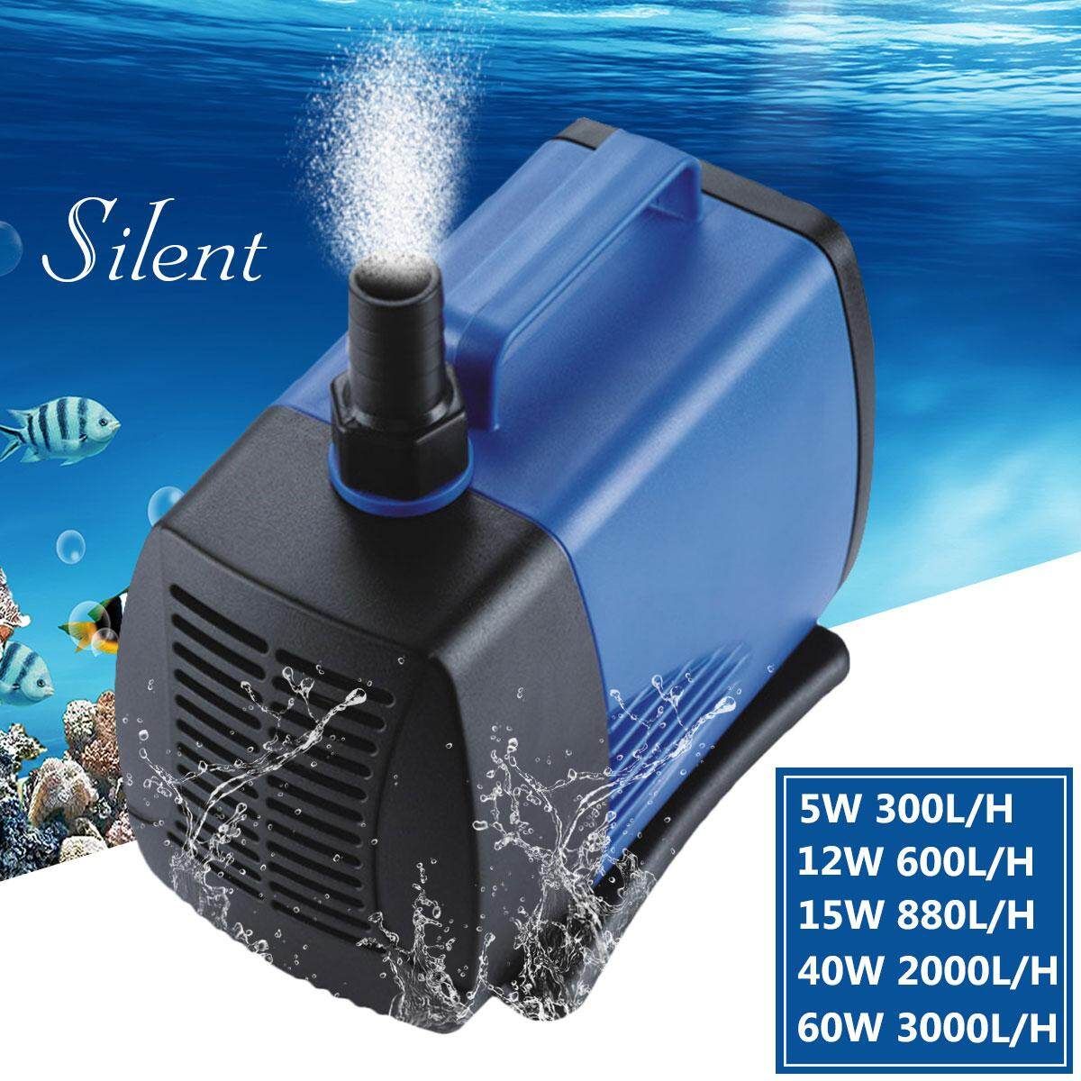 60W 3000L/H Submersible Water Pump Fish Tank Aquarium Pond Fountain Spout Feature Pump
